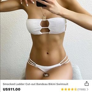 Shein white strapless swimsuit